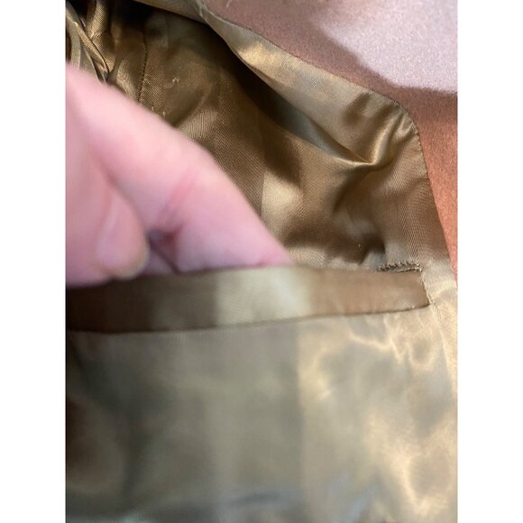 Egon Von Furstenberg Double-Breasted Overcoat Tan Wool Cashmere Size 42 R - Picture 8 of 15